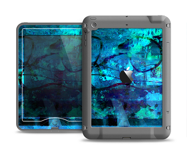 The Abstract Blue Vibrant Colored Art Apple iPad Mini LifeProof Nuud Case Skin Set