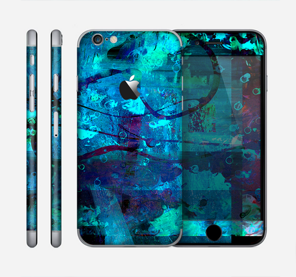 The Abstract Blue Vibrant Colored Art Skin for the Apple iPhone 6