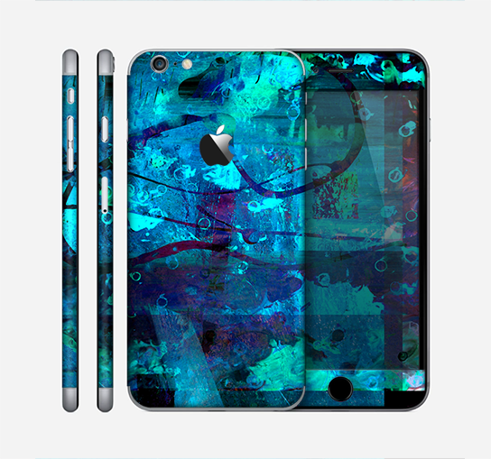The Abstract Blue Vibrant Colored Art Skin for the Apple iPhone 6 Plus