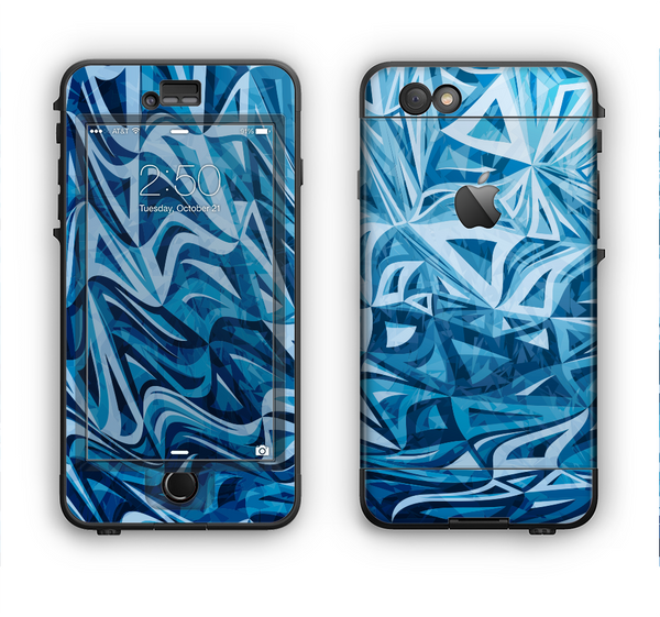The Abstract Blue Water Pattern Apple iPhone 6 Plus LifeProof Nuud Case Skin Set