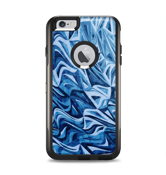 The Abstract Blue Water Pattern Apple iPhone 6 Plus Otterbox Commuter Case Skin Set