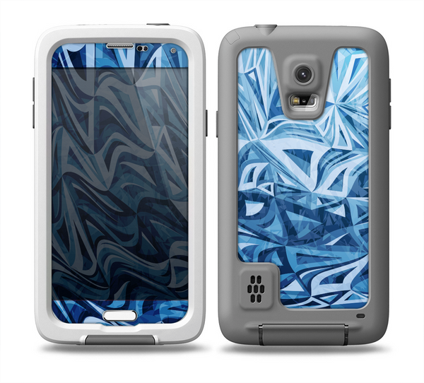The Abstract Blue Water Pattern Skin for the Samsung Galaxy S5 frē LifeProof Case