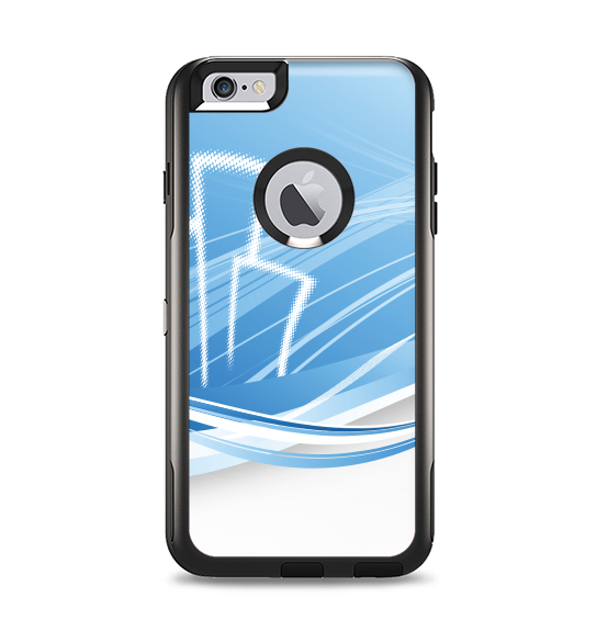 The Abstract Blue & White Future City View Apple iPhone 6 Plus Otterbox Commuter Case Skin Set