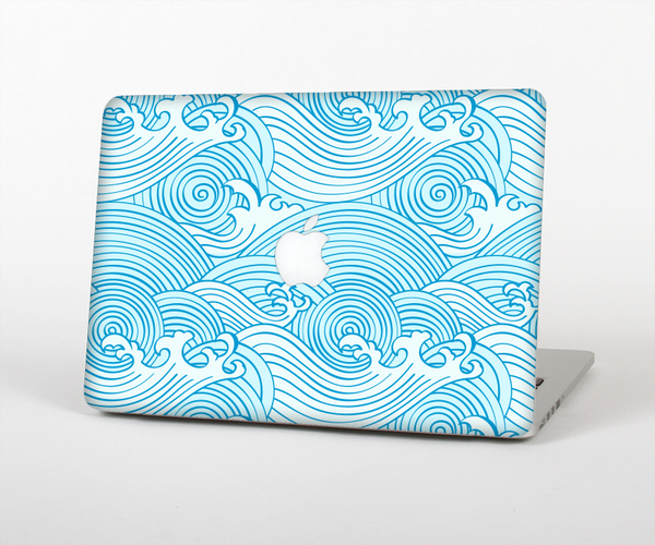 The Abstract Blue & White Waves for the Apple MacBook Pro Retina 15"