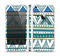 The Abstract Blue and Green Triangle Aztec Skin Set for the Apple iPhone 5