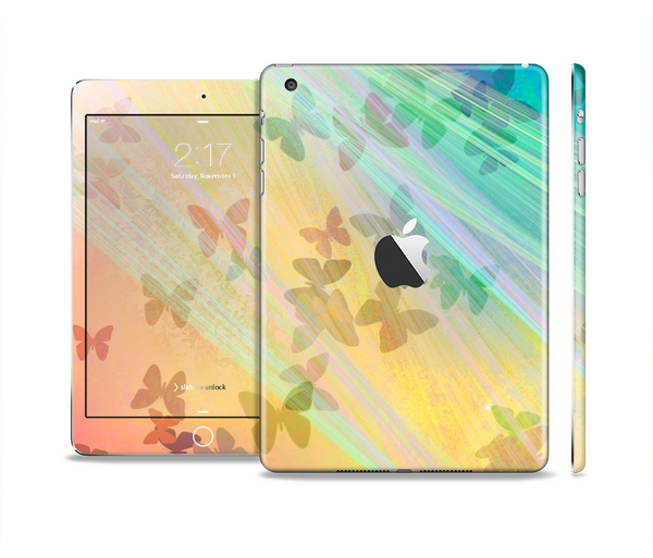 The Abstract Color Butterfly Shadows Full Body Skin Set for the Apple iPad Mini 2