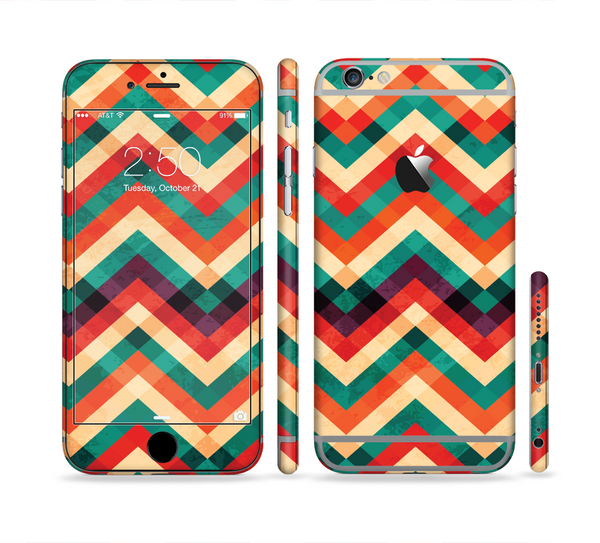 The Abstract Colorful Chevron Sectioned Skin Series for the Apple iPhone 6