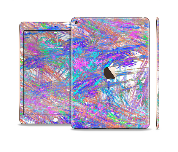 The Abstract Colorful Oil Paint Splatter Strokes Skin Set for the Apple iPad Pro