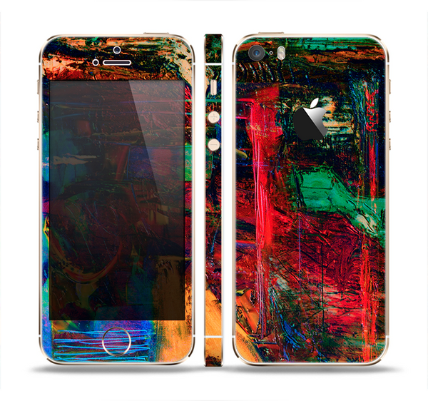 The Abstract Colorful Painted Surface Skin Set for the Apple iPhone 5s