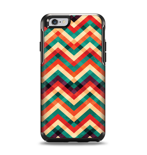 The Abstract Fall Colored Chevron Pattern Apple iPhone 6 Otterbox Symmetry Case Skin Set
