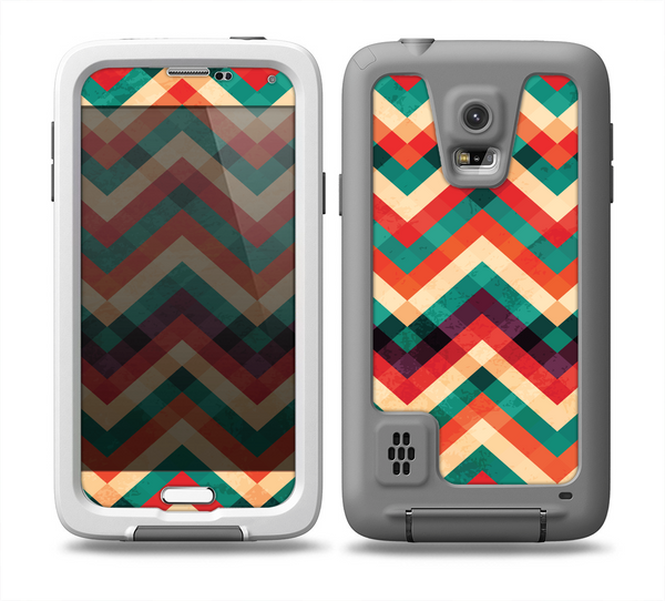 The Abstract Fall Colored Chevron Pattern Skin for the Samsung Galaxy S5 frē LifeProof Case
