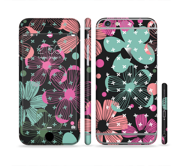The Abstract Flower Arrangement Sectioned Skin Series for the Apple iPhone 6