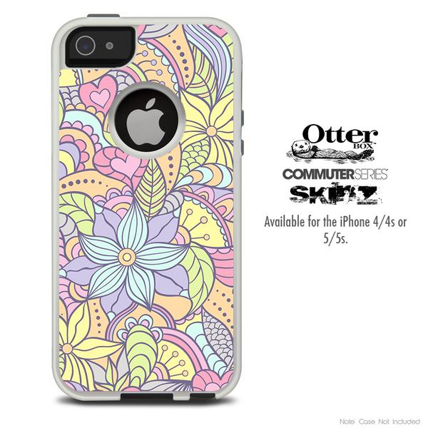The Abstract Flower Pattern Skin For The iPhone 4-4s or 5-5s Otterbox Commuter Case