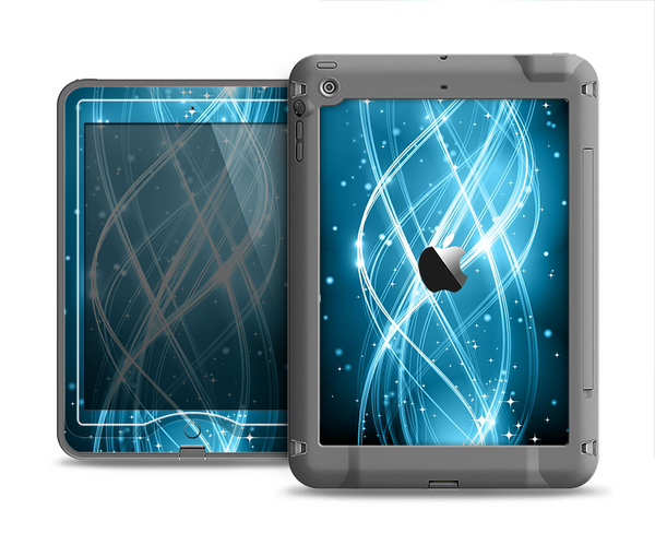 The Abstract Glowing Blue Swirls Apple iPad Mini LifeProof Nuud Case Skin Set