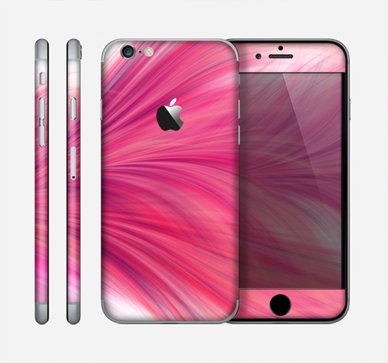 The Abstract Pink Flowing Feather Skin for the Apple iPhone 6