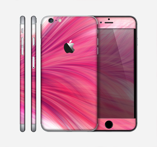 The Abstract Pink Flowing Feather Skin for the Apple iPhone 6 Plus