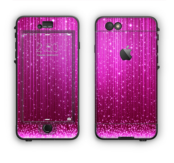 The Abstract Pink Neon Rain Curtain Apple iPhone 6 Plus LifeProof Nuud Case Skin Set