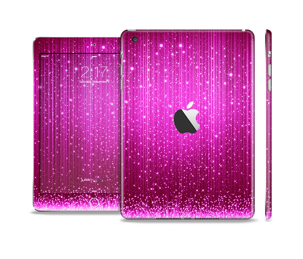 The Abstract Pink Neon Rain Curtain Skin Set for the Apple iPad Mini 4