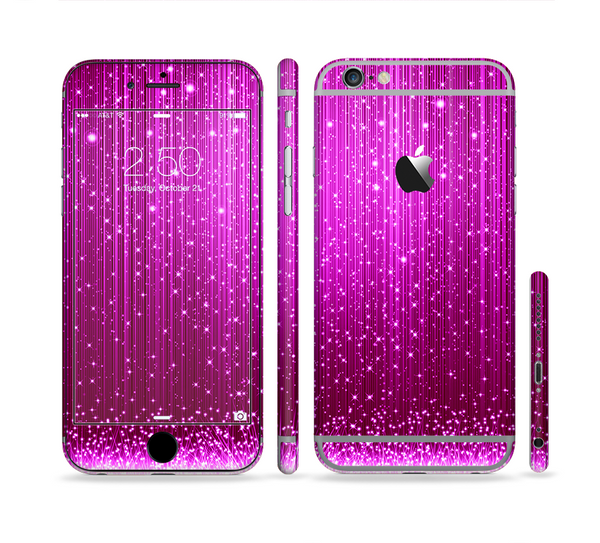 The Abstract Pink Neon Rain Curtain Sectioned Skin Series for the Apple iPhone 6s