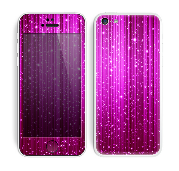 The Abstract Pink Neon Rain Curtain Skin for the Apple iPhone 5c