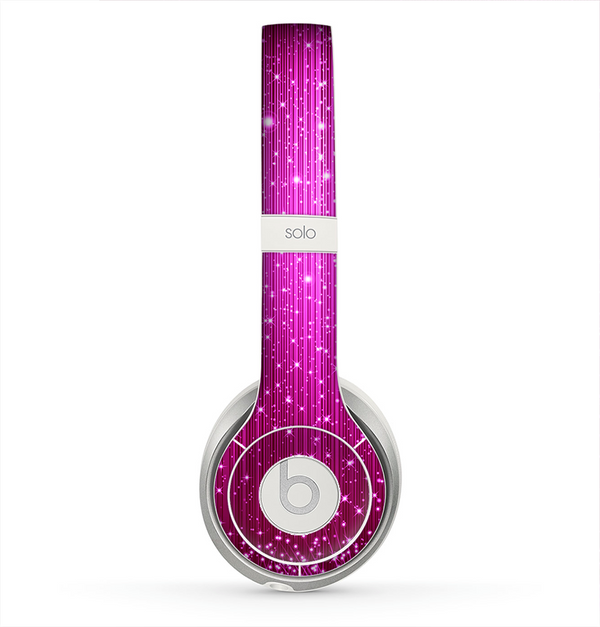 The Abstract Pink Neon Rain Curtain Skin for the Beats by Dre Solo 2 Headphones