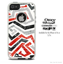 The Abstract Red Black Gray Skin For The iPhone 4-4s or 5-5s Otterbox Commuter Case