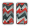 The Abstract Red, Grey and White ZigZag Pattern Apple iPhone 6 Plus LifeProof Nuud Case Skin Set