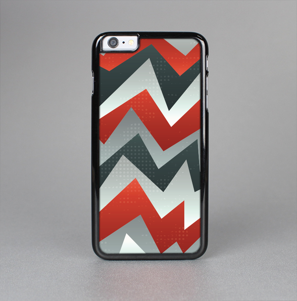 The Abstract Red, Grey and White ZigZag Pattern Skin-Sert for the Apple iPhone 6 Skin-Sert Case