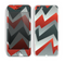 The Abstract Red, Grey and White ZigZag Pattern Skin for the Apple iPhone 5c