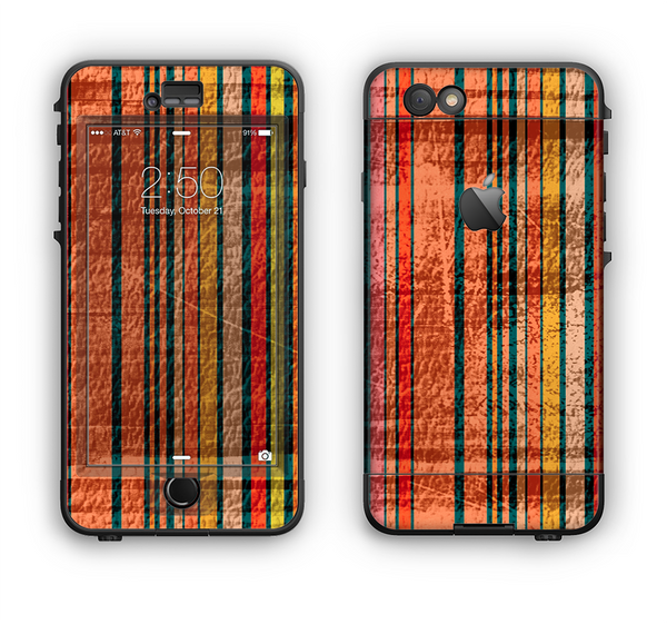 The Abstract Retro Stripes Apple iPhone 6 LifeProof Nuud Case Skin Set