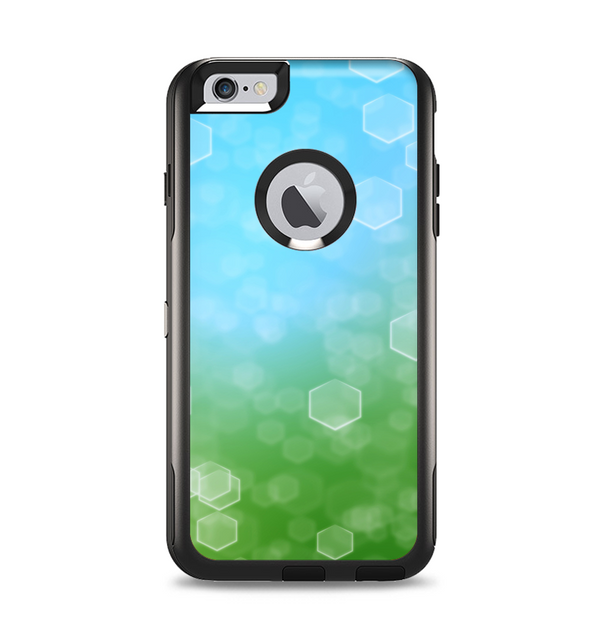 The Abstract Shaped Sparkle Unfocused Blue & Green Apple iPhone 6 Plus Otterbox Commuter Case Skin Set