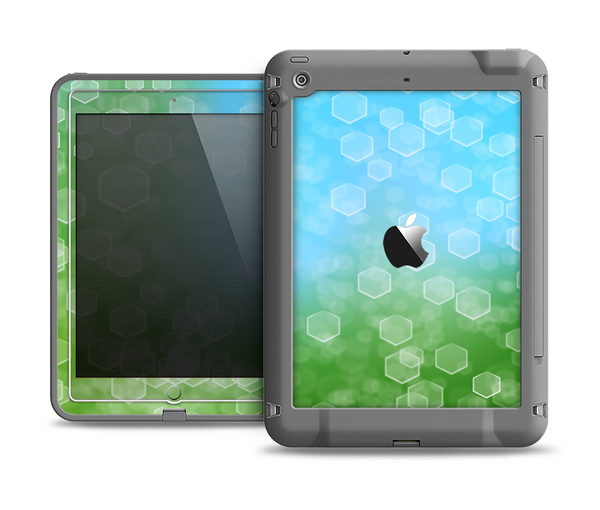 The Abstract Shaped Sparkle Unfocused Blue & Green Apple iPad Mini LifeProof Fre Case Skin Set