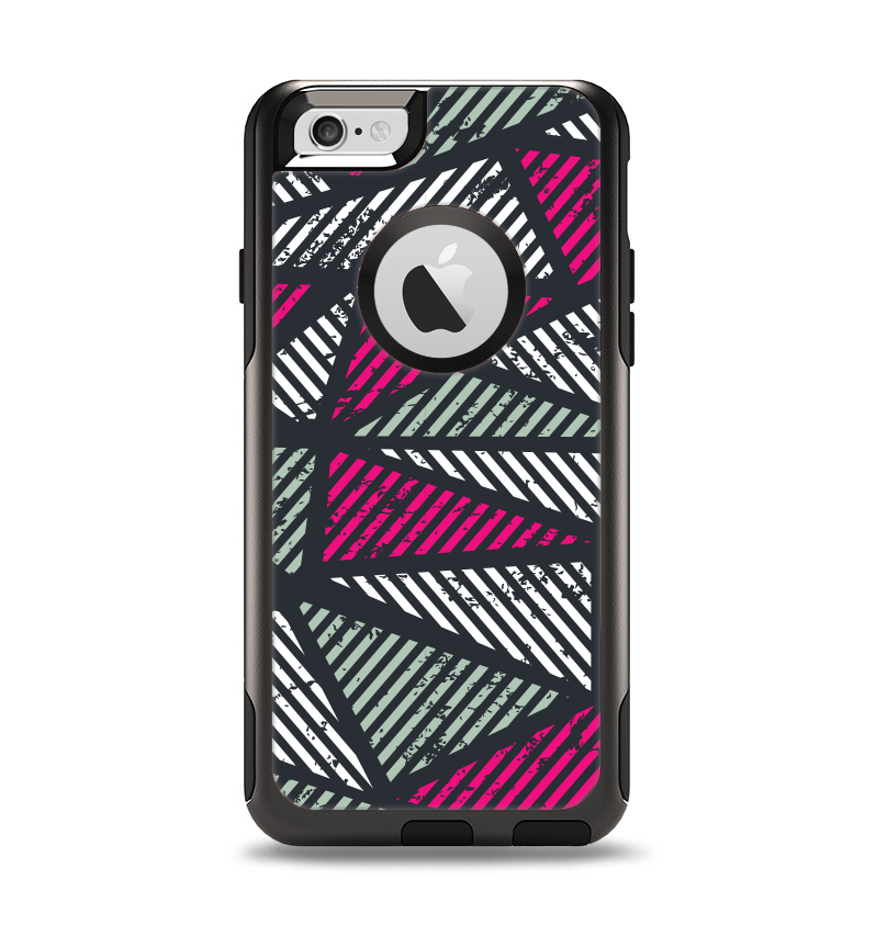The Abstract Striped Vibrant Trangles Apple iPhone 6 Otterbox Commuter Case Skin Set