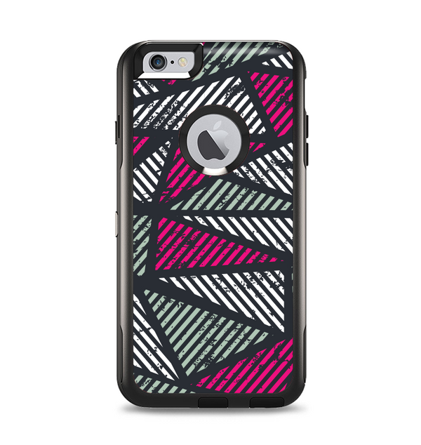The Abstract Striped Vibrant Trangles Apple iPhone 6 Plus Otterbox Commuter Case Skin Set