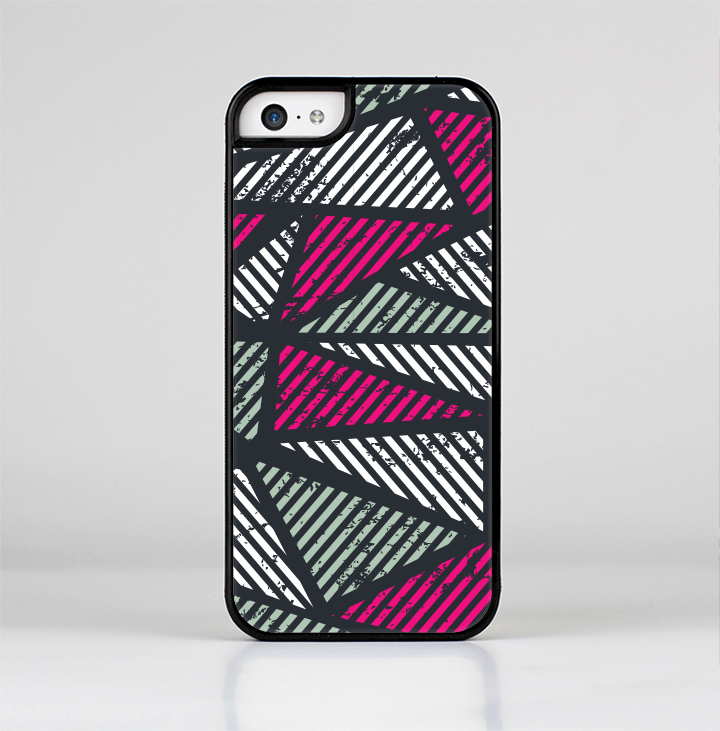 The Abstract Striped Vibrant Trangles Skin-Sert for the Apple iPhone 5c Skin-Sert Case