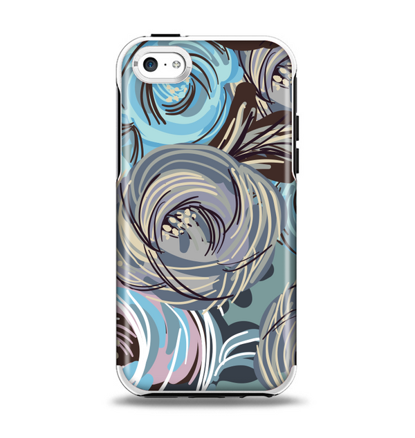 The Abstract Subtle Toned Floral Strokes Apple iPhone 5c Otterbox Symmetry Case Skin Set