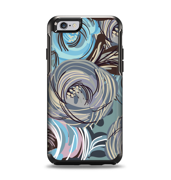 The Abstract Subtle Toned Floral Strokes Apple iPhone 6 Otterbox Symmetry Case Skin Set