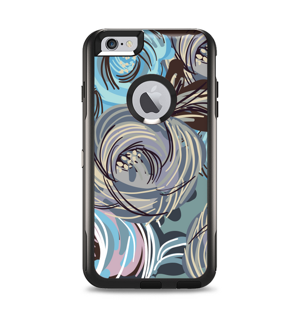 The Abstract Subtle Toned Floral Strokes Apple iPhone 6 Plus Otterbox Commuter Case Skin Set