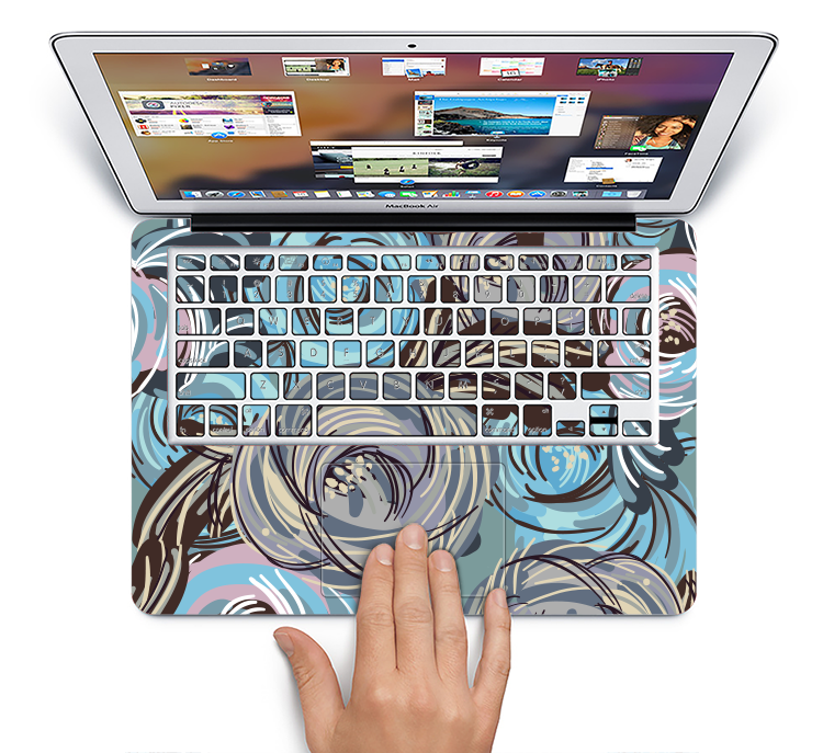 The Abstract Subtle Toned Floral Strokes Skin Set for the Apple MacBook Pro 13" with Retina Display