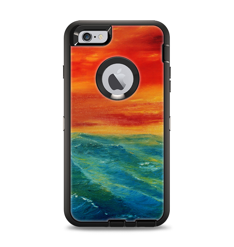 The Abstract Sunset Painting Apple iPhone 6 Plus Otterbox Defender Case Skin Set