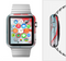The Abstract Teal & Red Love Connect Full-Body Skin Kit for the Apple Watch