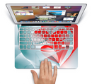 The Abstract Teal & Red Love Connect Skin Set for the Apple MacBook Pro 15"