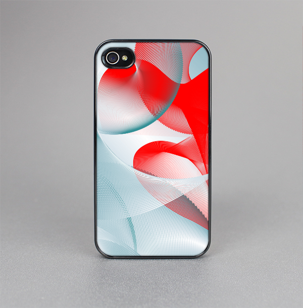 The Abstract Teal & Red Love Connect Skin-Sert for the Apple iPhone 4-4s Skin-Sert Case