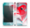 The Abstract Teal & Red Love Connect Skin Set for the Apple iPhone 5