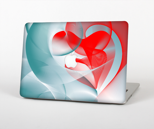 The Abstract Teal & Red Love Connect Skin Set for the Apple MacBook Air 11"