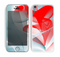The Abstract Teal & Red Love Connect Skin for the Apple iPhone 5c