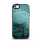 The Abstract Teal and Black Curves Apple iPhone 5-5s Otterbox Symmetry Case Skin Set