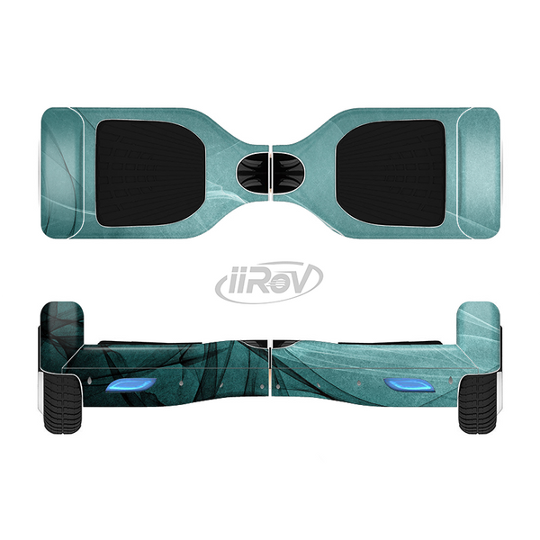 The Abstract Teal and Black Curves Full-Body Skin Set for the Smart Drifting SuperCharged iiRov HoverBoard