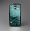 The Abstract Teal and Black Curves Skin-Sert Case for the Samsung Galaxy S5
