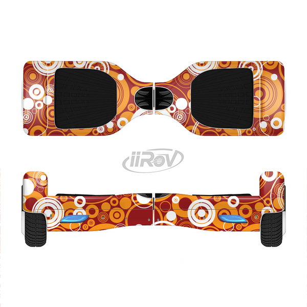 The Abstract Vector Gold & White Circle Swirls Full-Body Skin Set for the Smart Drifting SuperCharged iiRov HoverBoard